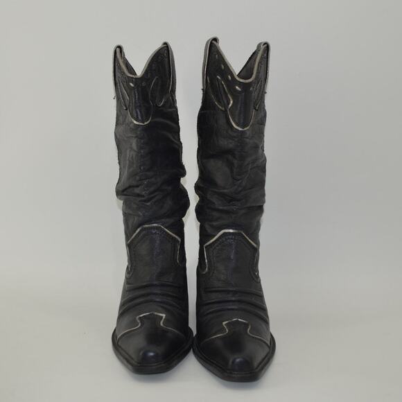Very Volatile Leather Western Cowboy Boots Black Leather 7 - Picture 4 of 16